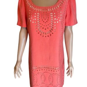ANTONIO MELANI Coral Laser-Cut knee length sheath Dress 8